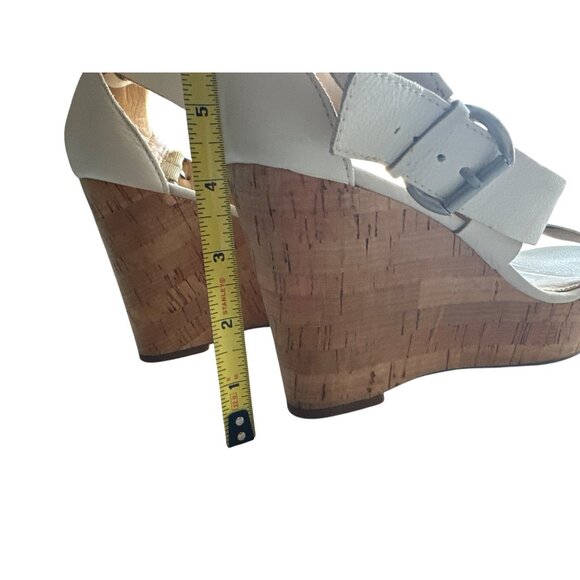 Franco Sarto White Wedges SITAR Leather Strap
Sandals Cork Heel Ankle Strap 10 - Picture 8 of 10